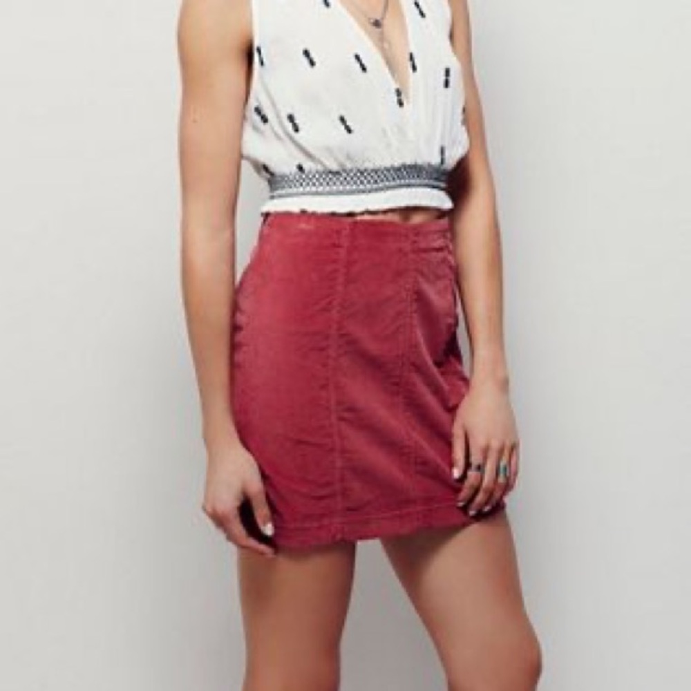 Free People Modern Femme Corduroy Mini Skirt